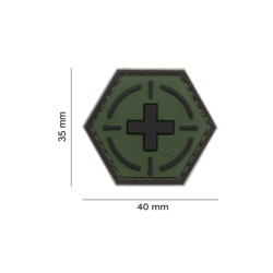 patch hexagonal velcro medic cible vert 2