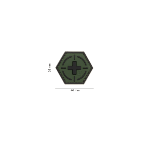 patch hexagonal velcro medic cible vert