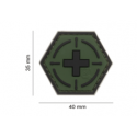 patch hexagonal velcro medic cible vert