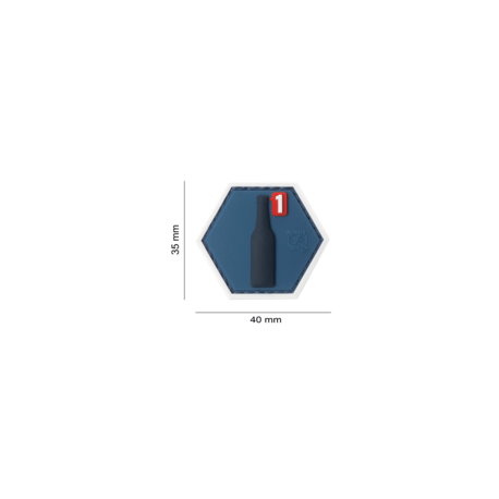 patch hexagonal velcro bouteille bleu