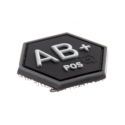 patch hexagonal velcro groupe sanguin ab+