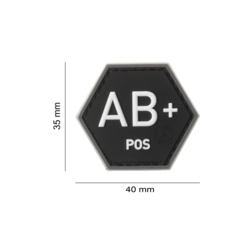 patch hexagonal velcro groupe sanguin ab+ 2