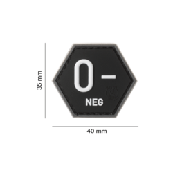 patch hexagonal velcro groupe sanguin o-