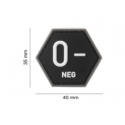 patch hexagonal velcro groupe sanguin o-
