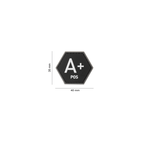 patch hexagonal velcro groupe sanguin a+