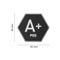 patch hexagonal velcro groupe sanguin a+