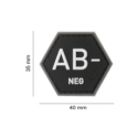 patch hexagonal velcro groupe sanguin ab-