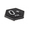 patch hexagonal velcro groupe sanguin o+