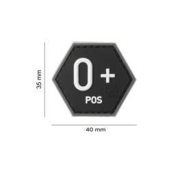 patch hexagonal velcro groupe sanguin o+ 2