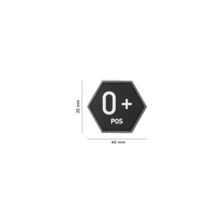 patch hexagonal velcro groupe sanguin o+