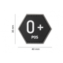 patch hexagonal velcro groupe sanguin o+