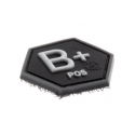 patch hexagonal velcro groupe sanguin b+