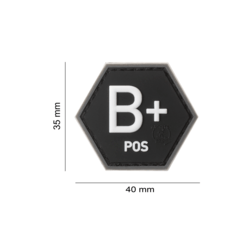 patch hexagonal velcro groupe sanguin b+ 2