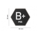 patch hexagonal velcro groupe sanguin b+