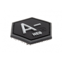 patch hexagonal velcro groupe sanguin a- neg