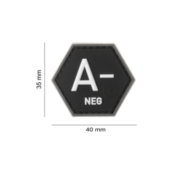 patch hexagonal velcro groupe sanguin a- neg 2