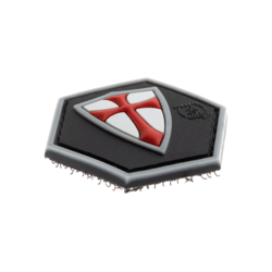 patch hexagonal velcro croix croisé templier rouge
