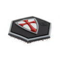 patch hexagonal velcro croix croisé templier rouge