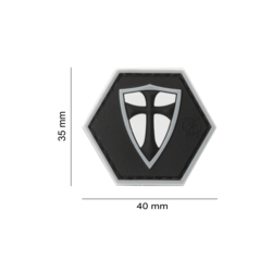 patch hexagonal velcro bouclier croix croisé templier swat 2