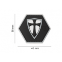 patch hexagonal velcro bouclier croix croisé templier swat