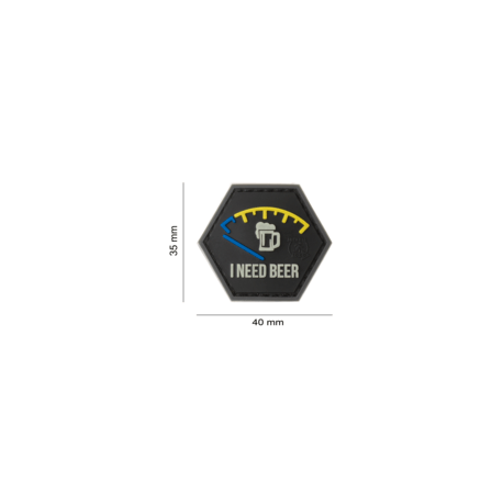 patch hexagonal velcro i need beer biere
