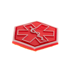 patch hexagonal velcro paramedic medic rouge