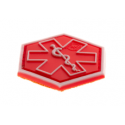 patch hexagonal velcro paramedic medic rouge