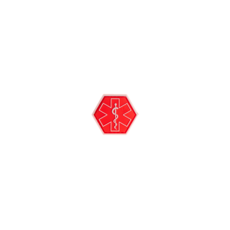 patch hexagonal velcro paramedic medic rouge