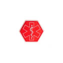 patch hexagonal velcro paramedic medic rouge