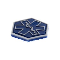 patch hexagonal velcro paramedic medic bleu