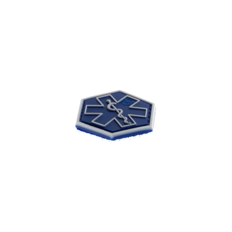 patch hexagonal velcro paramedic medic bleu