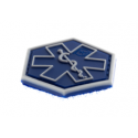 patch hexagonal velcro paramedic medic bleu