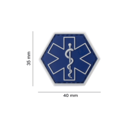 patch hexagonal velcro paramedic medic bleu 2