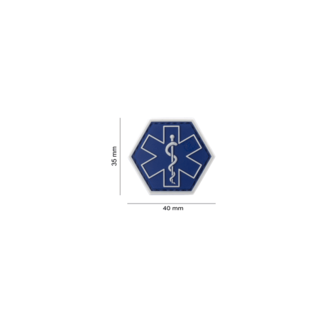 patch hexagonal velcro paramedic medic bleu