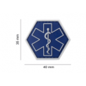 patch hexagonal velcro paramedic medic bleu