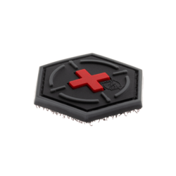 patch hexagonal velcro medic cible rouge