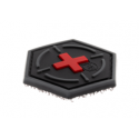 patch hexagonal velcro medic cible rouge