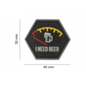 patch hexagonal velcro i need beer biere jaune rouge