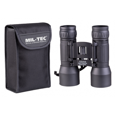 jumelles grossissantes 10x42 noir + housse miltec 15703002 Mil-Tec – Équipement militaire, airsoft et outdoor - 1