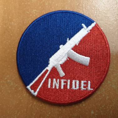 patch velcro AK infidel bleu blanc rouge diam 7.5cm  - 1
