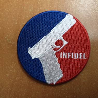 patch velcro type GLOCK infidel bleu blanc rouge diam 7.5cm  - 1