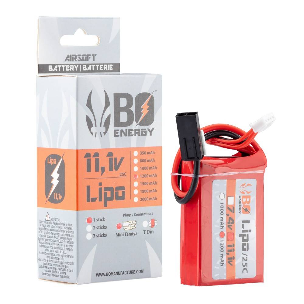 batterie LIPO PEQ 11.1v 1200mah 25C BO manufacture a63016