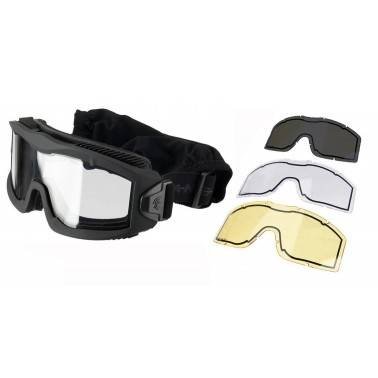 masque airsoft NOIR aero lancer tactical + 3 ecrans lancer tactical - 1