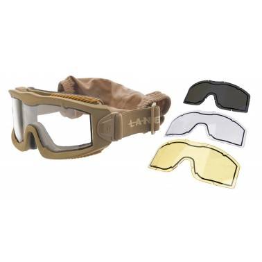 masque airsoft TAN aero lancer tactical + 3 ecrans