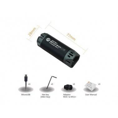 traceur rechargeable ACETECH brighter CS noir 14mm neg et adaptateur 11mm pos