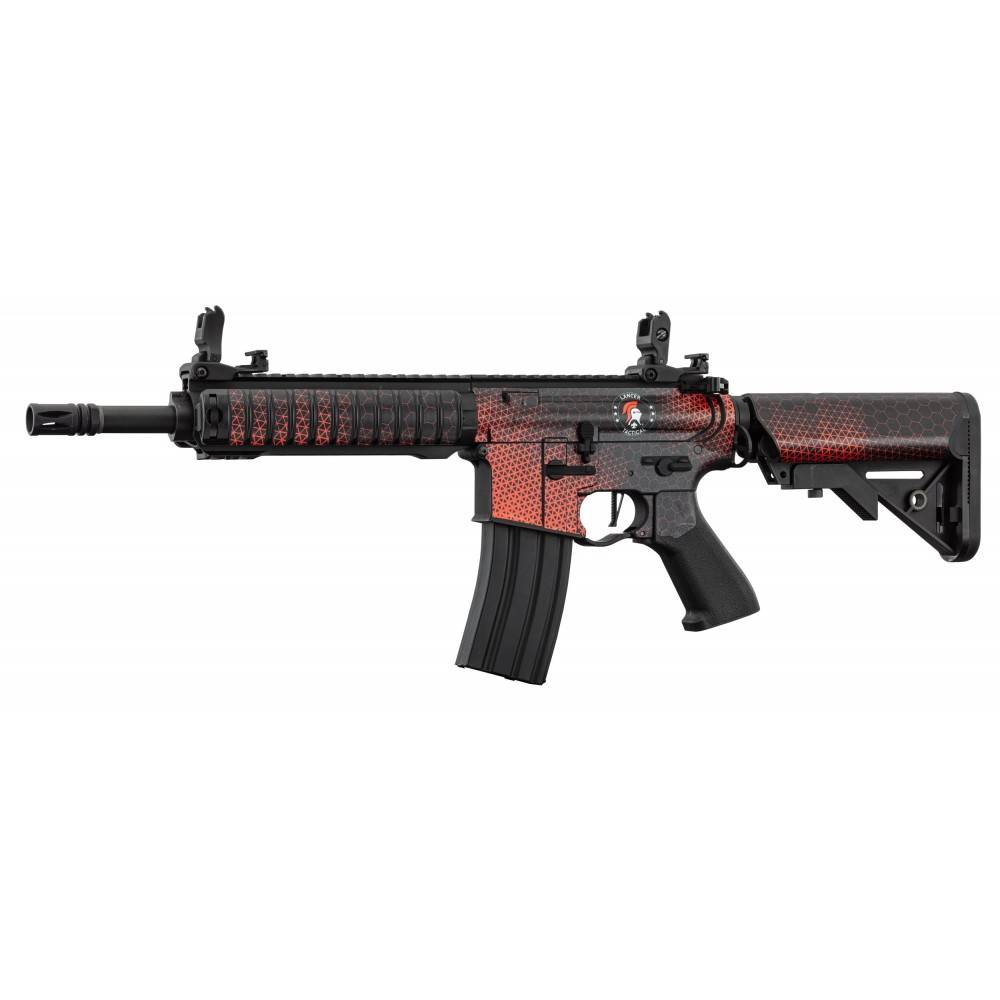 kit SKIN noir et rouge géométrique pour M4 AirsoftSkinZone