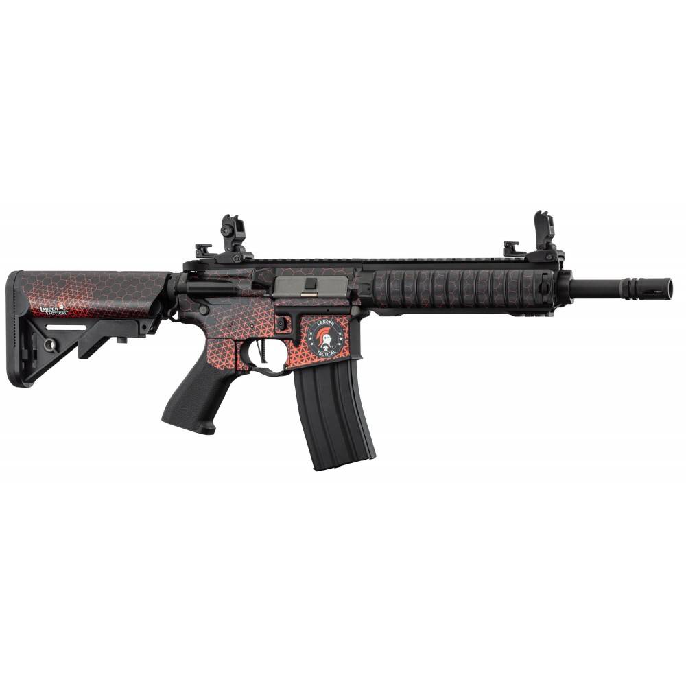 kit SKIN noir et rouge géométrique pour M4 AirsoftSkinZone