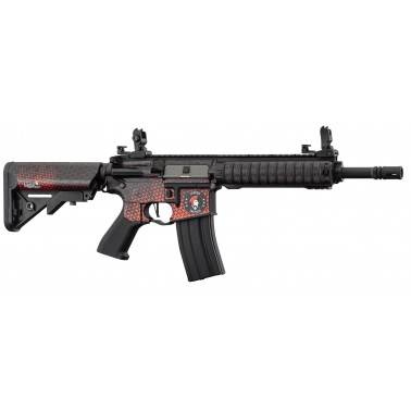 kit SKIN noir et rouge géométrique pour M4 AirsoftSkinZone