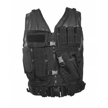 Gilet tactique noir ceinturon
