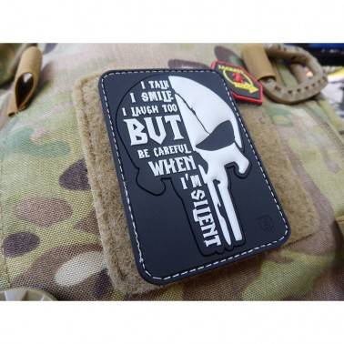 patch pvc punisher rectangle noir et blanc i'm silent